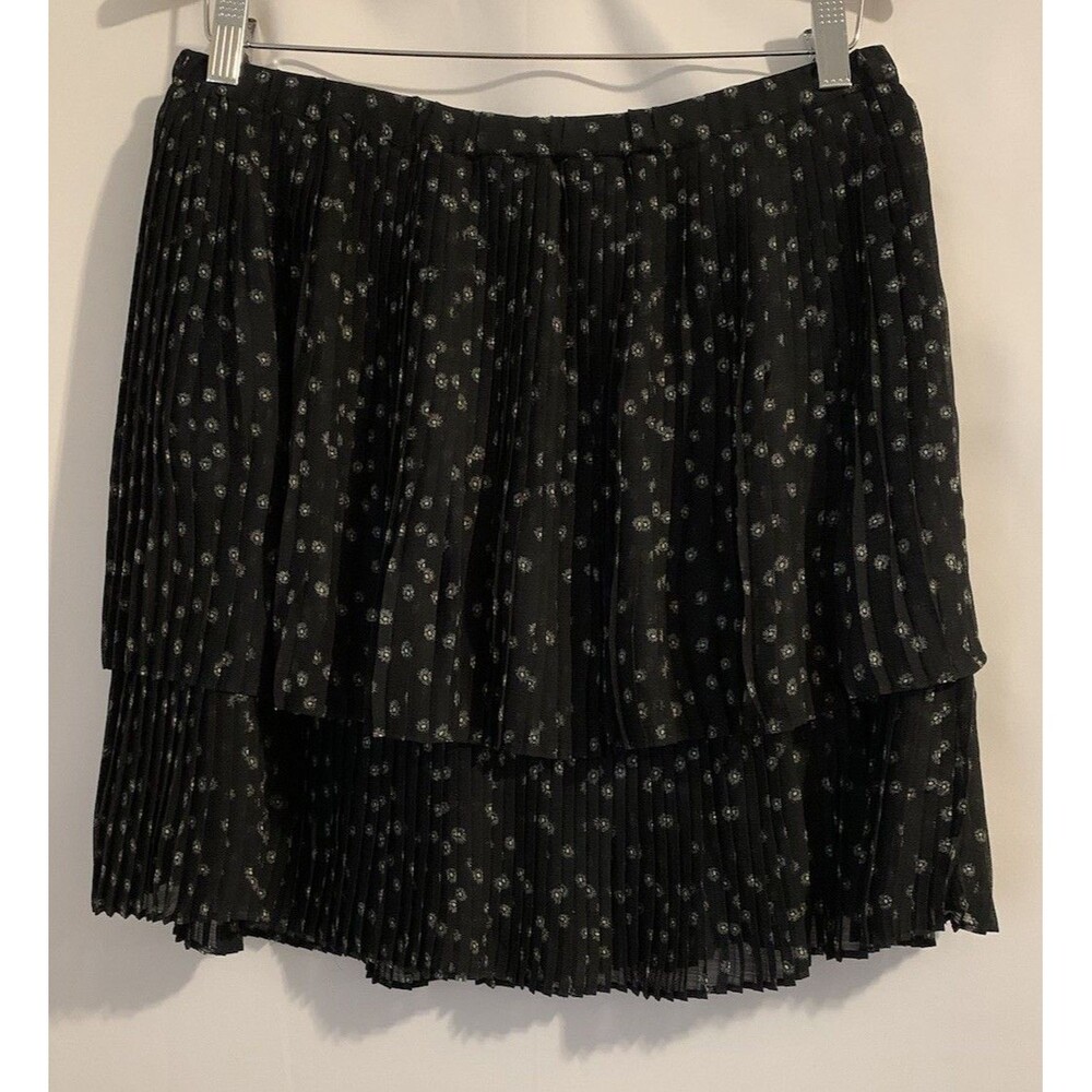 Banana Republic Womens Size Small Skirt Elastic Waist Chiffon Pleated Tiered